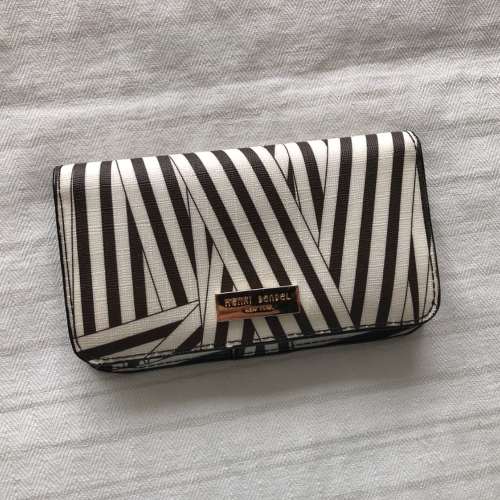 Henri Bendel disturbed stripe small wallet